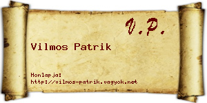 Vilmos Patrik névjegykártya